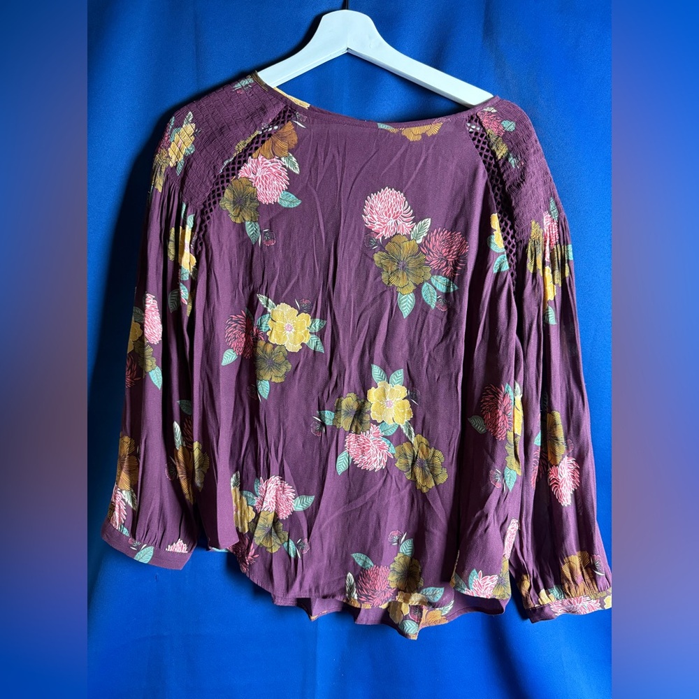 LOFT Floral Purple Women's Blouse